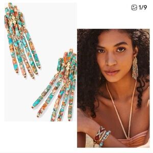 Colorful Beaded Fringe Earrings